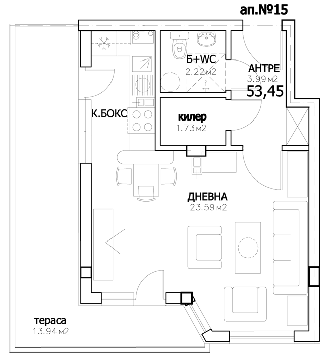 15 - 53.45sq.m.